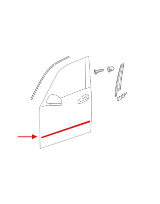 MERCEDES E-CLASS W212 2009-2013 PRE-RESTYLING CROMATA MODANATURA ANTERIORI PORTE SINISTRA A212690256