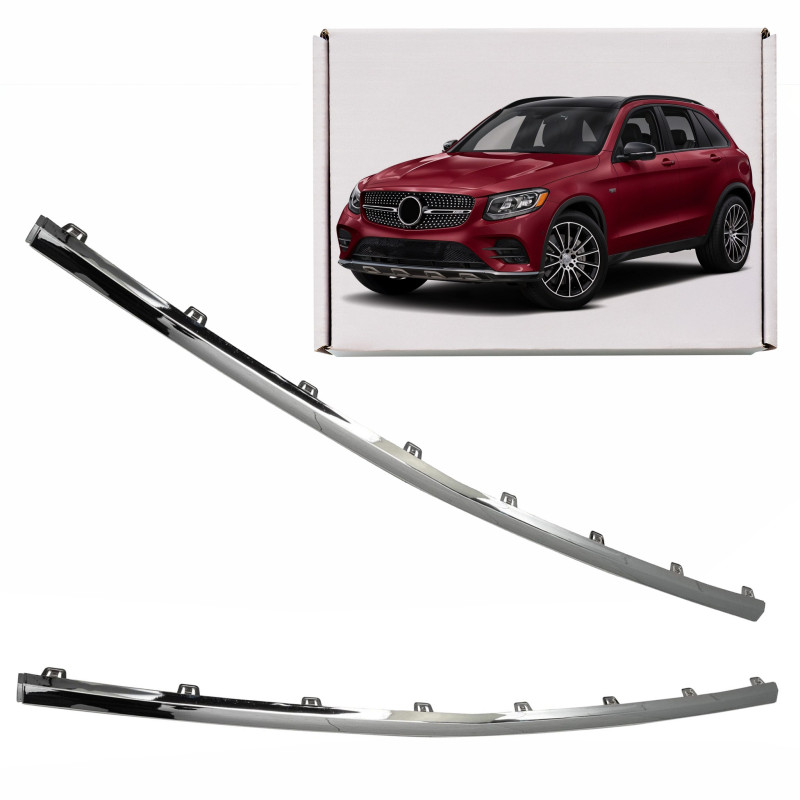 MERCEDES GLC X253 C253 2015-2019 PRE-RESTYLING CROMATA MODANATURA ANTERIORE PARAURTI A2538852600 (Co