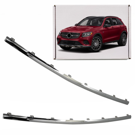 MERCEDES GLC X253 C253 2015-2019 PRE-RESTYLING CROMATA MODANATURA ANTERIORE PARAURTI A2538852600 (Co