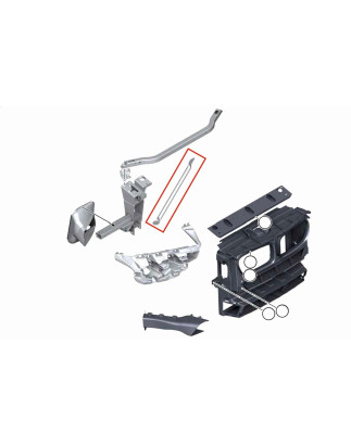 BMW X3 F25 2010-2017 TUBO V SINISTRO SUPPORTO PANNELLO FRONTALE 51647210503 (Cod. AP-53531_A4x4)