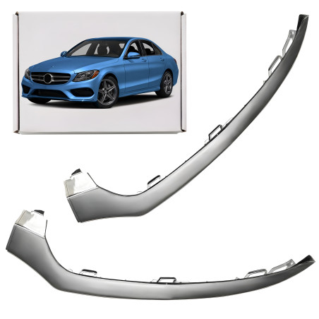 MERCEDES C-CLASS W205 2014-2018 PRE-RESTYLING CROMATA MODANATURA ANTERIORE PARAURTI SINISTRA A205885