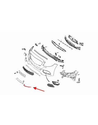 MERCEDES C-CLASS W205 2014-2018 PRE-RESTYLING CROMATA MODANATURA ANTERIORE PARAURTI SINISTRA A205885