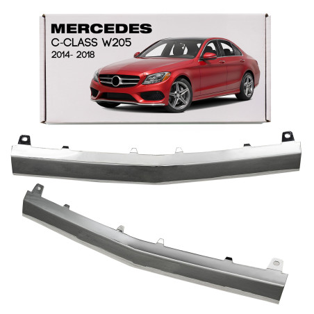 MERCEDES C-CLASS W205 2014-2018 PRE-RESTYLING CROMATA MODANATURA ANTERIORE PARAURTI CENTRALE A205885