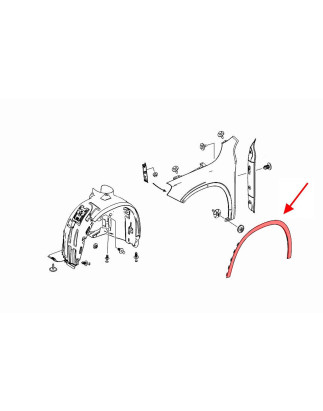 MERCEDES GLA X156 2013-2019 MODANATURA ANTERIORE PARAFANGO SINISTRA A1568852322 (Cod. AP-53697_A4x4)