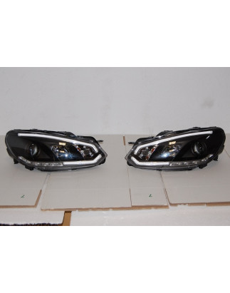 Fari Day Light Volkswagen Golf 6 Black 2009-2012 (Cod. E-FAW120)