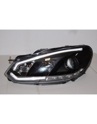 Fari Day Light Volkswagen Golf 6 Black 2009-2012 (Cod. E-FAW120)