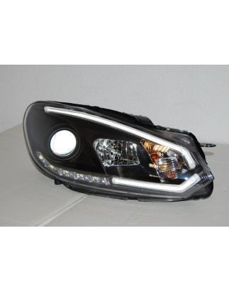 Fari Day Light Volkswagen Golf 6 Black 2009-2012 (Cod. E-FAW120)