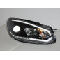 Fari Day Light Volkswagen Golf 6 Black 2009-2012 (Cod. E-FAW120)