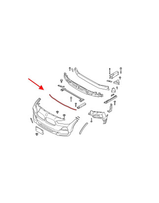 BMW X2 F39 2017+ SUPPORTO ANTERIORE PARAURTI U INFERIORE 51118058977 (Cod. AP-53777_A4x4)