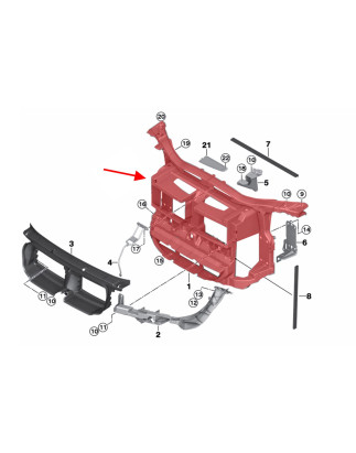 BMW X1 E84 2009-2015 CALANDRA FRONTALE RINFORZO FRONTALE 51642990176 (Cod. AP-53804_A4x4)