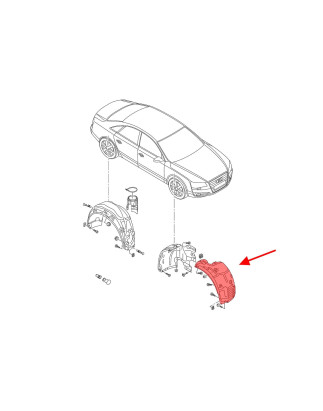 AUDI A8 D4 2010-2017 IN TESSUTO PASSARUOTA ANTERIORE DESTRO PARTE ANTERIORE 4H0821172L (Cod. AP-5391