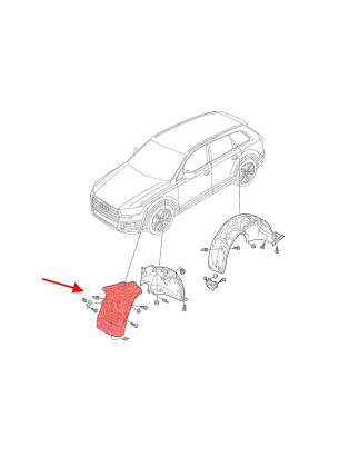 AUDI Q7 4M 2015-2020 PRE-RESTYLING IN TESSUTO PASSARUOTA ANTERIORE SINISTRO PARTE ANTERIORE 4M082117