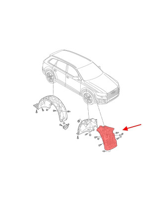 AUDI Q7 4M 2015-2020 PRE-RESTYLING IN TESSUTO PASSARUOTA ANTERIORE DESTRO PARTE ANTERIORE 4M0821172S