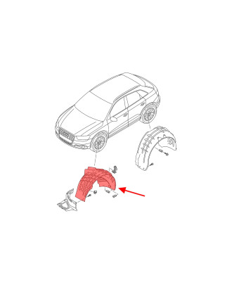 AUDI Q3 E 8U 2011-2018 IN TESSUTO PASSARUOTA ANTERIORE SINISTRO 8U0821171D (Cod. AP-53937_A4x4)
