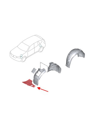 BMW IX3 G08 2020+ PROTEZIONE INFERIORE PASSARUOTA ANTERIORE SINISTRO 51717496475 (Cod. AP-54084_A4x4