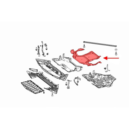 MERCEDES C-CLASS W204 2007-2014 IN TESSUTO PROTEZIONE CASSONE CAMBIO A2045240430 (Cod. AP-54120_A4x4