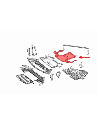 MERCEDES C-CLASS W204 2007-2014 IN TESSUTO PROTEZIONE CASSONE CAMBIO A2045240430 (Cod. AP-54120_A4x4