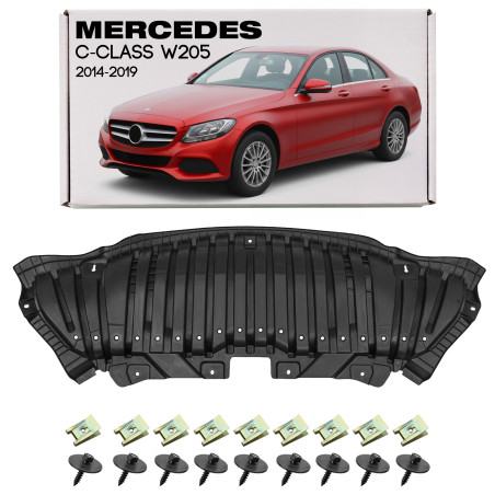 MERCEDES C-CLASS W205 2014-2019 PRE-RESTYLING PROTEZIONE PARAURTI ANTERIORE CON KIT VITI A2055200000