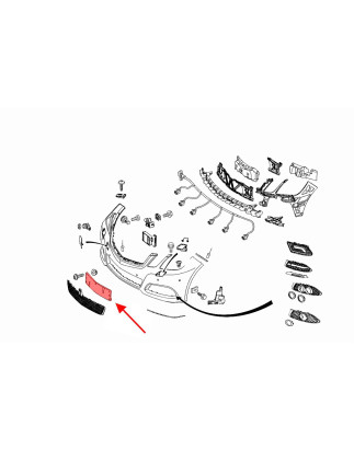MERCEDES E-CLASS W212 2013-2016 RESTYLING SUPPORTO ANTERIORE TARGA A2128851781 (Cod. AP-54133_A4x4)
