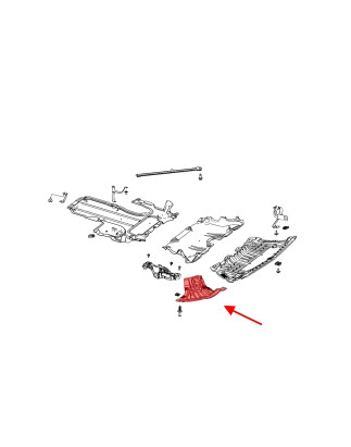 MERCEDES E-CLASS W213 2016-2020 PRE-RESTYLING PROTEZIONE PARAURTI ANTERIORE DESTRA CON KIT VITI A213