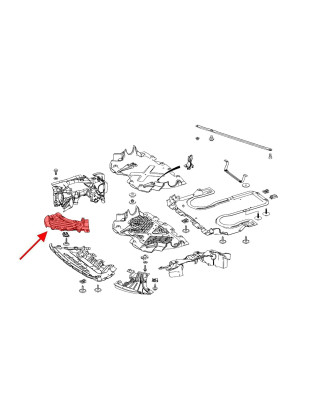 MERCEDES S-CLASS W222 2017-2020 RESTYLING PROTEZIONE PARAURTI ANTERIORE DESTRA CON KIT VITI A2225201