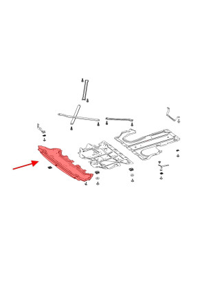 MERCEDES GLC X253 C253 2015-2019 PRE-RESTYLING PROTEZIONE PARAURTI ANTERIORE CON KIT VITI A253524003