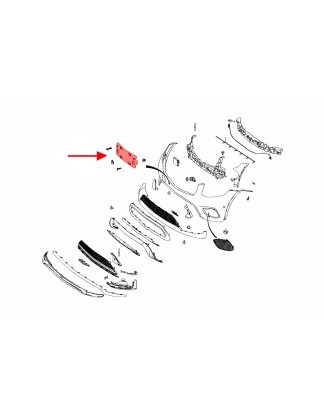 MERCEDES GLC X253 C253 AMG 2015-2019 PRE-RESTYLING SUPPORTO ANTERIORE TARGA A2538804100 (Cod. AP-541
