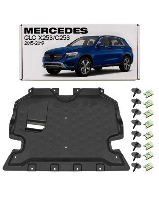 MERCEDES GLC X253 C253 2015-2019 PRE-RESTYLING PROTEZIONE PIASTRA PROTEZIONE MOTORE CON KIT VITI A20