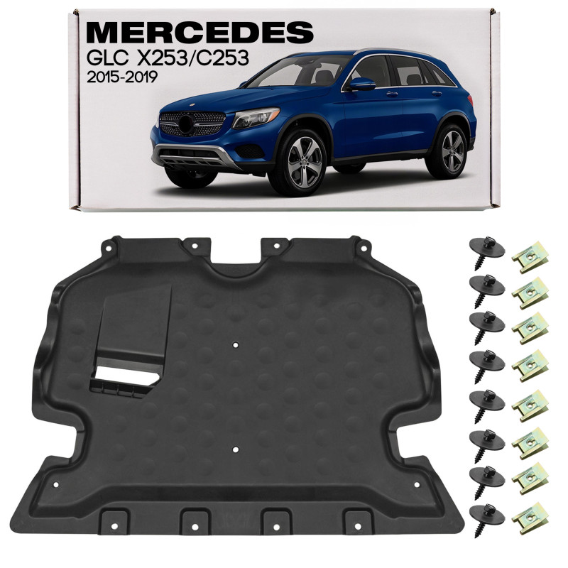 MERCEDES GLC X253 C253 2015-2019 PRE-RESTYLING PROTEZIONE PIASTRA PROTEZIONE MOTORE CON KIT VITI A20