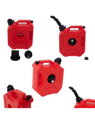 TANICA CON IMBUTO E CON SUPPORTO OFF-ROAD PER CARBURANTE OLIO ROSSO 5L TIPO ROTOPAX (Cod. AP-54345_A