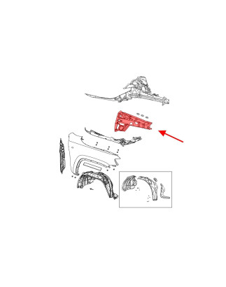 JEEP GRAND CHEROKEE IV WK2 2010-2021 RINFORZO PANNELLO LATERALE ANTERIORE DESTRA 68083018AE (Cod. AP