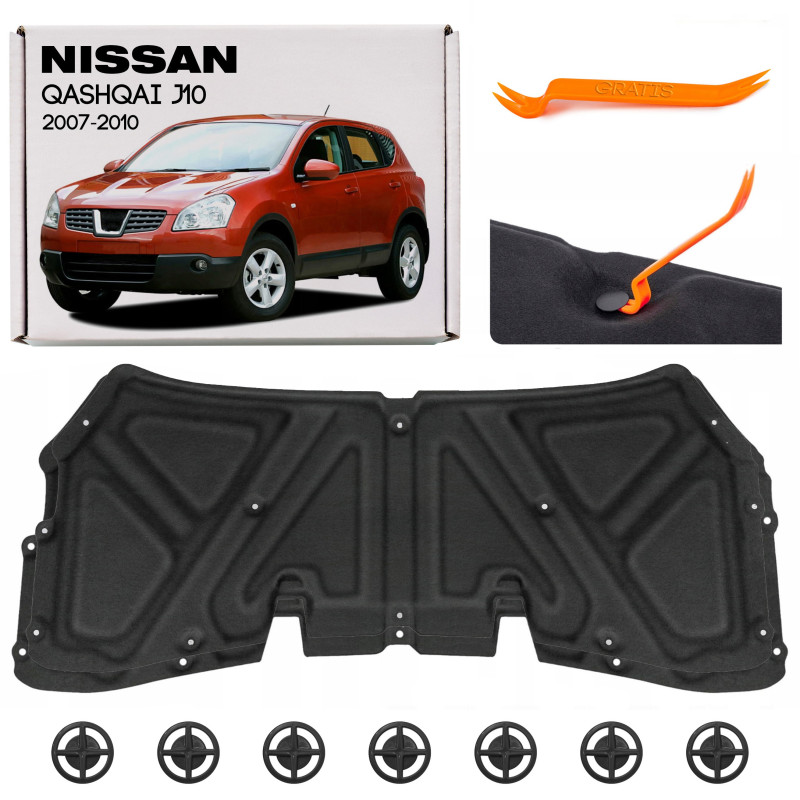 NISSAN QASHQAI E J10 2007-2010 PRE-RESTYLING PANNELLO FONOASSORBENTE COFANO 65840JD000 + CLIP (Cod. 