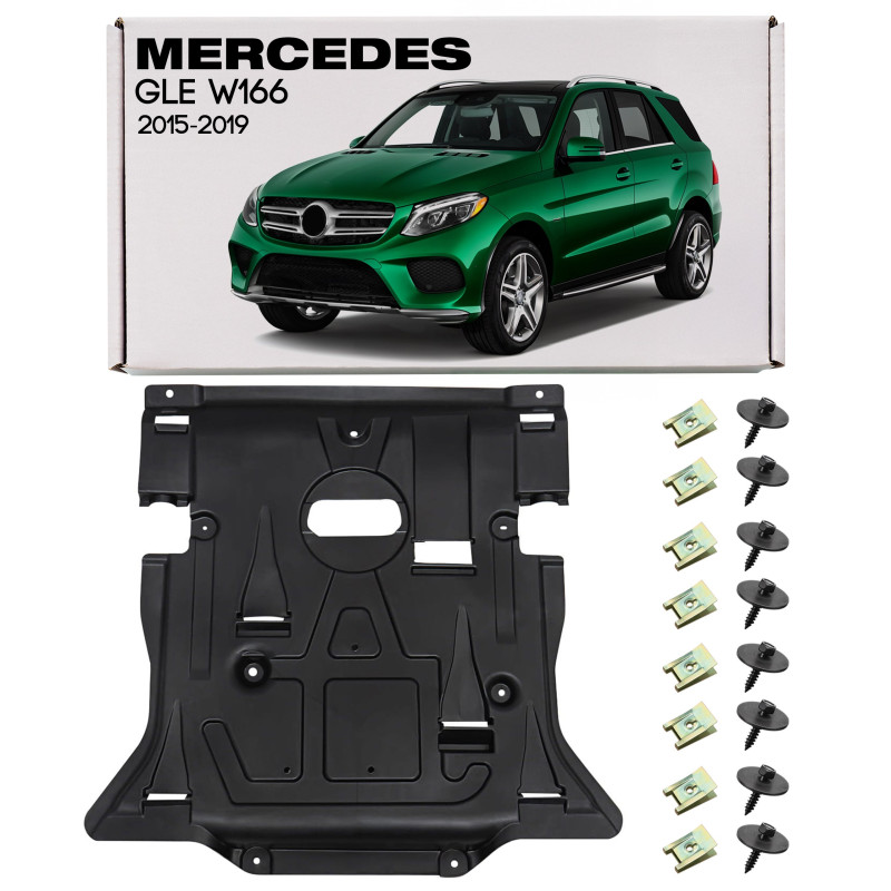 MERCEDES GLE W166 2015-2019 IN PLASTICA PROTEZIONE PIASTRA PROTEZIONE MOTORE CON KIT VITI A166520072