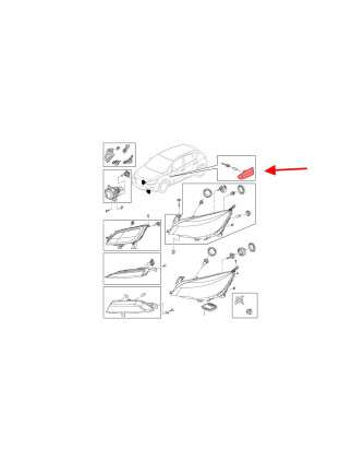 OPEL ASTRA J P10 2009-2015 INDICATORE DI DIREZIONE INDICATORE DI DIREZIONE LATERALE SINISTRO 1327310