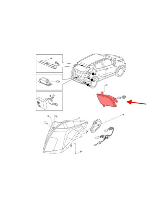 OPEL MOKKA E A J13 2012-2016 PRE-RESTYLING FENDINEBBIA POSTERIORE DESTRA 95418172 (Cod. AP-55662_A4x