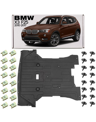 BMW X3 F25 2010-2017 IN TESSUTO PIASTRA PROTEZIONE MOTORE CON KIT VITI 51757213662 (Cod. AP-55690_A4