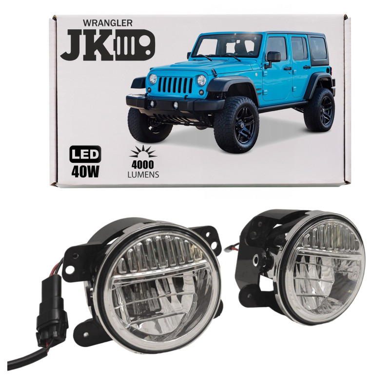 JEEP WRANGLER JK 2007-2018 FENDINEBBIA LED ANTERIORI 4" 40W (Cod. AP-55947_A4x4)