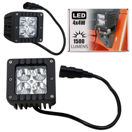 FARO DA LAVORO LUCE FOCALIZZANTI 4XLED 16W 1500 LUMEN (Cod. AP-55949_A4x4)