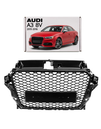 AUDI A3 8V 2013-2016 PRE-RESTYLING MASCHERINA RADIATORE MASCHERINA KIT ESTETICO PER S3 NERO + PDC (C