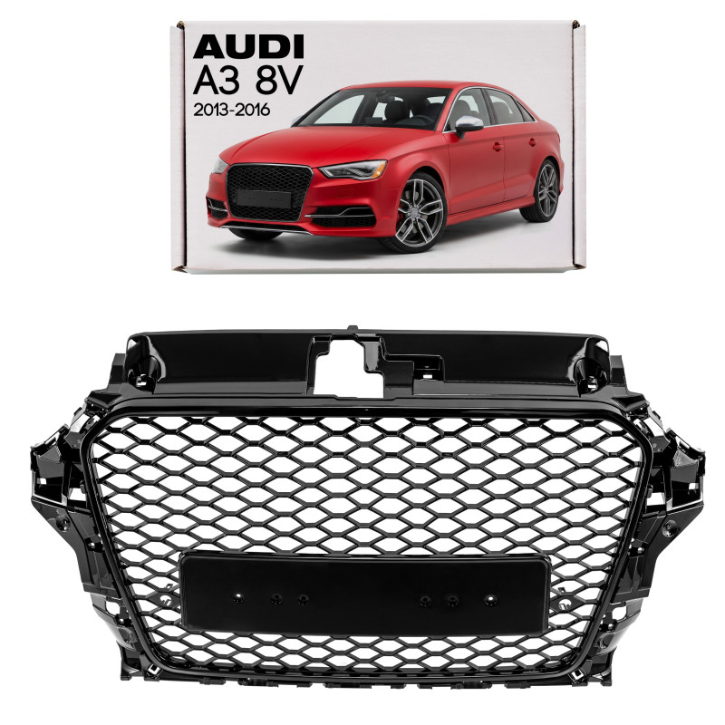 AUDI A3 8V 2013-2016 PRE-RESTYLING MASCHERINA RADIATORE MASCHERINA KIT ESTETICO PER S3 NERO + PDC (C