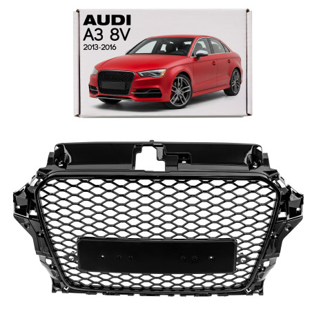 AUDI A3 8V 2013-2016 PRE-RESTYLING MASCHERINA RADIATORE MASCHERINA KIT ESTETICO PER S3 NERO + PDC (C
