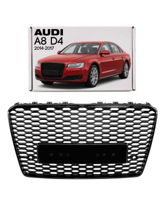 AUDI A8 D4 2014-2017 RESTYLING MASCHERINA RADIATORE MASCHERINA KIT ESTETICO PER S8 NERO + PDC (Cod. 