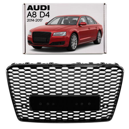 AUDI A8 D4 2014-2017 RESTYLING MASCHERINA RADIATORE MASCHERINA KIT ESTETICO PER S8 NERO + PDC (Cod. 
