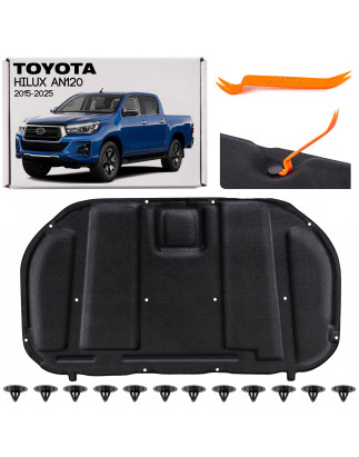 TOYOTA HILUX VIII AN120 2015-2025 PANNELLO FONOASSORBENTE COFANO CON KIT CLIP 533410K250 (Cod. AP-56