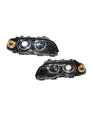 Fari Anteriori Angel Eyes BMW E46 '98 2P. Black (Cod. E-FAB0028)