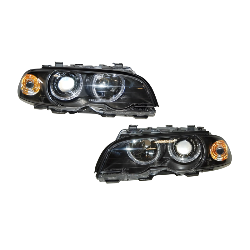 Fari Anteriori Angel Eyes BMW E46 '98 2P. Black (Cod. E-FAB0028)