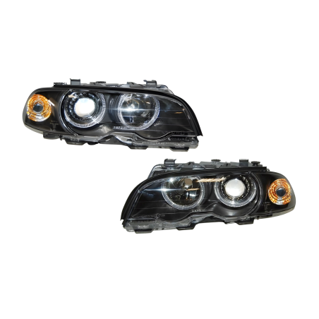 Fari Anteriori Angel Eyes BMW E46 '98 2P. Black (Cod. E-FAB0028)