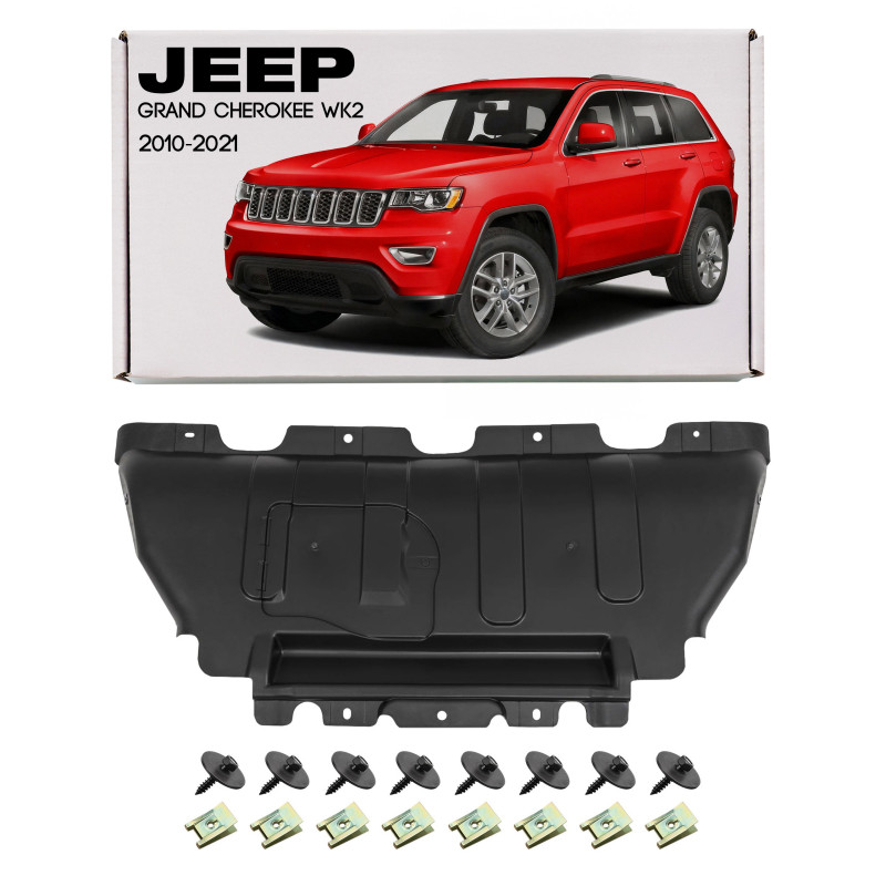 JEEP GRAND CHEROKEE IV WK2 2010-2021 PIASTRA PER ANTERIORE PARAURTI PROTEZIONE MOTORE 3.6L CON KIT V