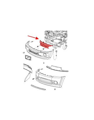 JEEP GRAND CHEROKEE III WK 2005-2010 ABSORBER E RINFORZO ANTERIORE PARAURTI SUPERIORE 55157476AD (Co