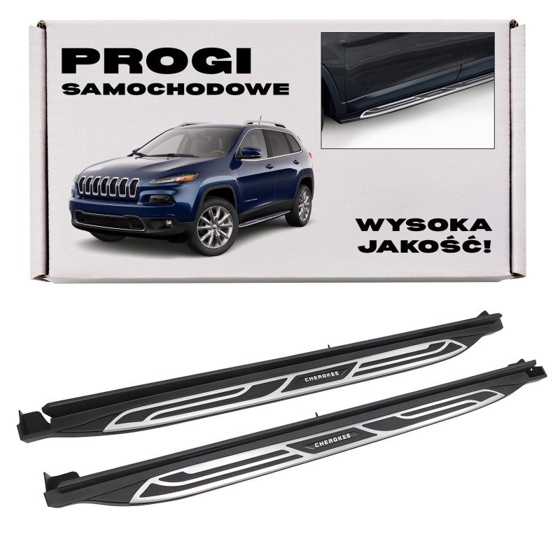 JEEP CHEROKEE V KL 2014-2018 PRE-RESTYLING PEDANE LATERALI SOTTOPORTA (Cod. AP-B127-99611_A4x4)